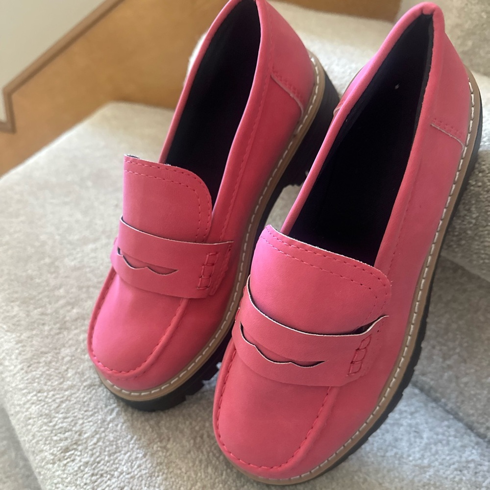 Women's Pink Penny Loafers